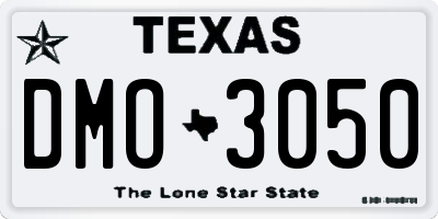 TX license plate DMO3050