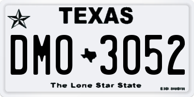 TX license plate DMO3052