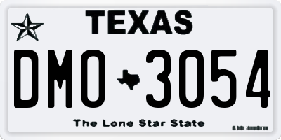 TX license plate DMO3054
