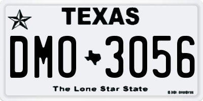 TX license plate DMO3056