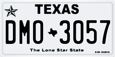 TX license plate DMO3057