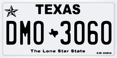 TX license plate DMO3060