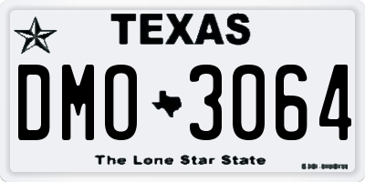 TX license plate DMO3064
