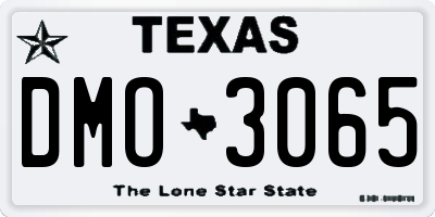 TX license plate DMO3065