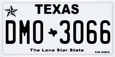 TX license plate DMO3066
