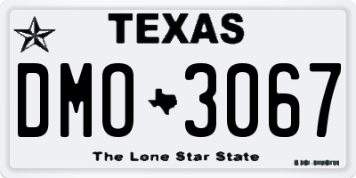 TX license plate DMO3067