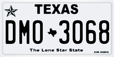 TX license plate DMO3068