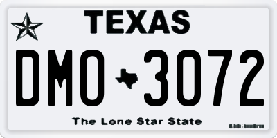 TX license plate DMO3072