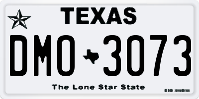 TX license plate DMO3073