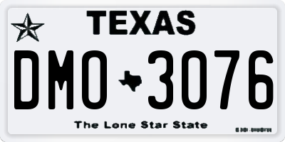 TX license plate DMO3076