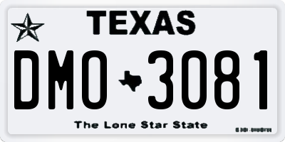 TX license plate DMO3081