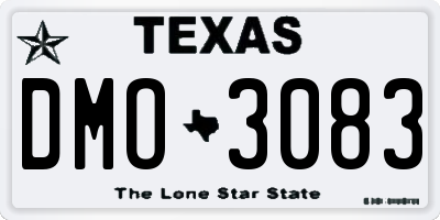 TX license plate DMO3083