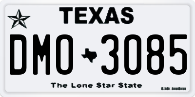 TX license plate DMO3085
