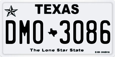 TX license plate DMO3086