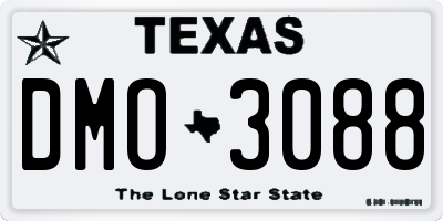 TX license plate DMO3088
