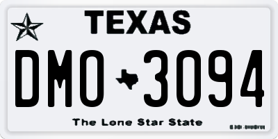 TX license plate DMO3094