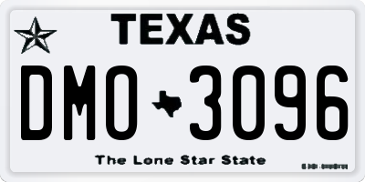 TX license plate DMO3096