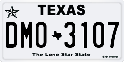TX license plate DMO3107
