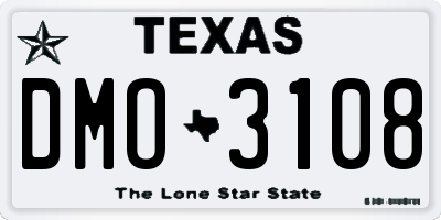 TX license plate DMO3108