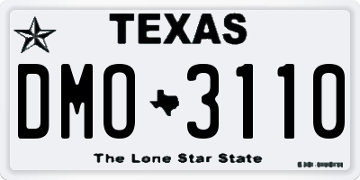 TX license plate DMO3110