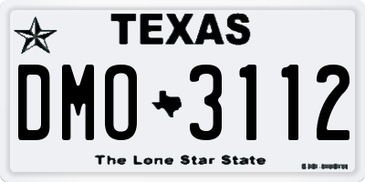 TX license plate DMO3112