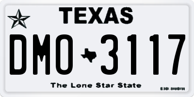 TX license plate DMO3117