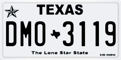 TX license plate DMO3119