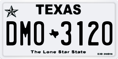 TX license plate DMO3120