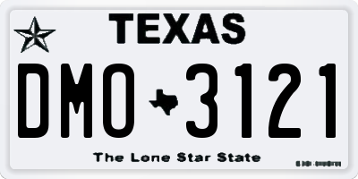TX license plate DMO3121