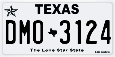 TX license plate DMO3124