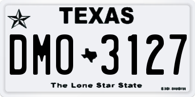 TX license plate DMO3127