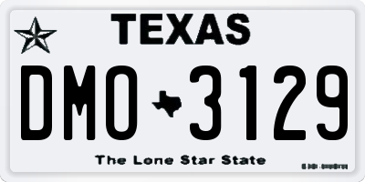 TX license plate DMO3129