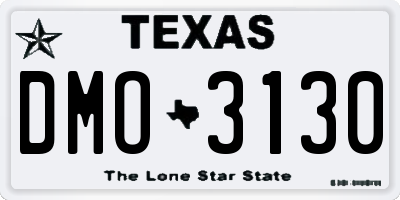 TX license plate DMO3130