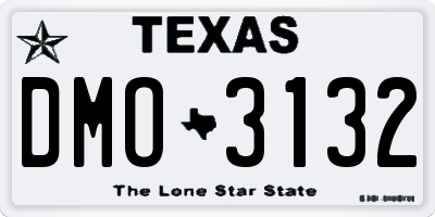 TX license plate DMO3132