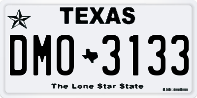 TX license plate DMO3133