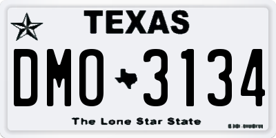 TX license plate DMO3134