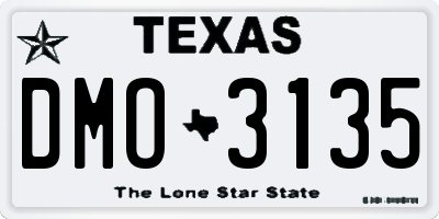 TX license plate DMO3135