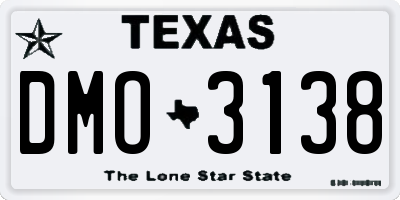 TX license plate DMO3138