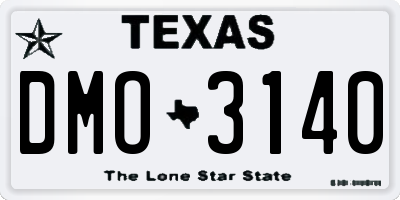 TX license plate DMO3140