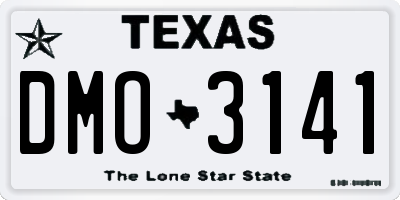 TX license plate DMO3141