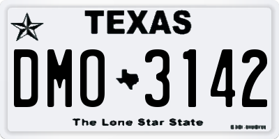 TX license plate DMO3142