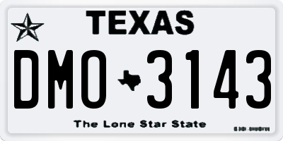 TX license plate DMO3143