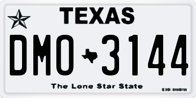 TX license plate DMO3144