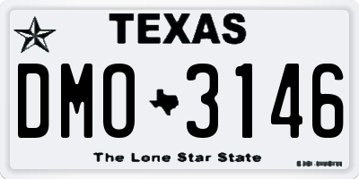 TX license plate DMO3146