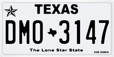 TX license plate DMO3147