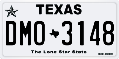 TX license plate DMO3148