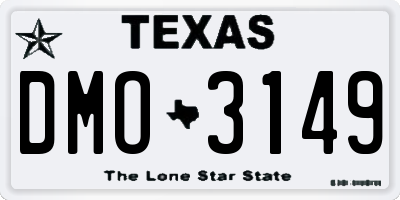 TX license plate DMO3149