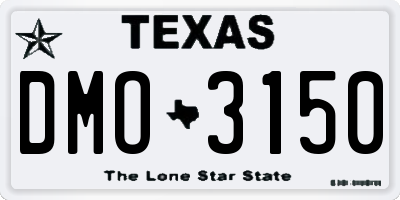 TX license plate DMO3150