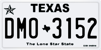 TX license plate DMO3152