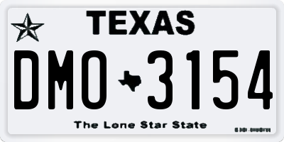 TX license plate DMO3154